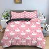 Love Heart Pattern King Queen Duvet Cover Women Heart-shaped Print Bedding Set Red Black Quilt Cover Polyester Comforter Cover