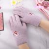 Love Warm Outdoor Cold and Warm Embroidered Knitted Gloves Student Fleece Thickened Autumn and Winter Ladies Touch Screen Gloves