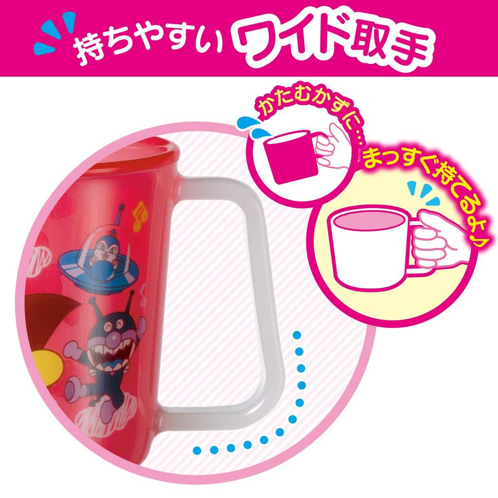 LEC Anpanman Mug Cup Red Pattern Won't Peel Off Type