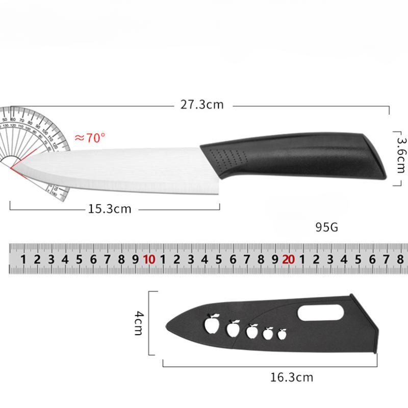Ceramic Fruit Knife for Kitchen 3 4 5 6 Inch Chef Knife with Sheath Utility Slicing Cooking Tool for Vegetable Rustproof Zirconi