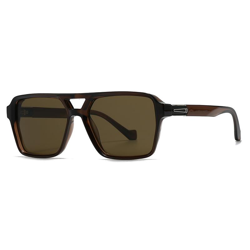 New Fashion Double Bridges Square Sunglasses Women Retro Rivets Blue Shades UV400 Protection Gradient Sun Glasses