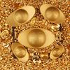 100PCS Gold Mini Gold Dollars Luck Charms Photo Props Chinese Feng Shui Ornaments Handicrafts Gold Melon Seeds