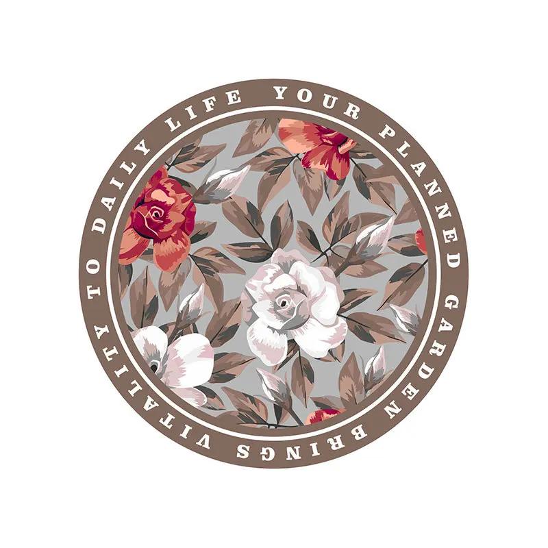 Elegant American Style Floral PU Leather Placemats Heat-Resistant Waterproof Durable Table Mats Dining Room Kitchen