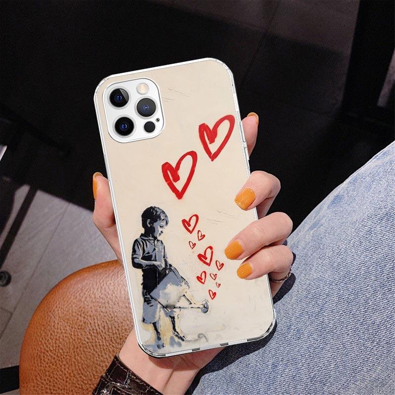 Street Art Banksy Graffiti Phone Case For iPhone 17 Air 16 Pro Max 16E 15 + 14 Plus 11 12 13 Mini 7 8 SE Gift Print Cover Fundas
