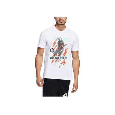 Character Print Basketball Short Sleeve T-Shirt Men Tops White HN0816