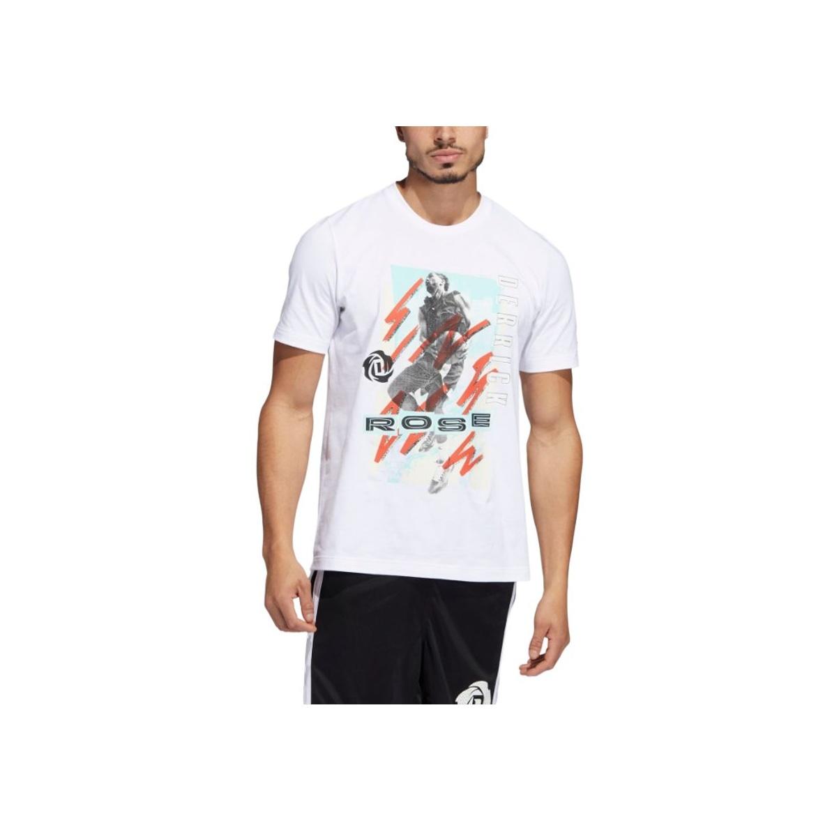 

Adidas Character Print Basketball Short Sleeve T-Shirt Men Tops White HN0816 XXL
