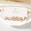 2023 Mermaid Tail Bow Deluxe Card Holder Earrings 3 Pcs White Crystal Elegant Earrings Diamond Love Pearl Girl Cute Earrings Set Decoration Gift
