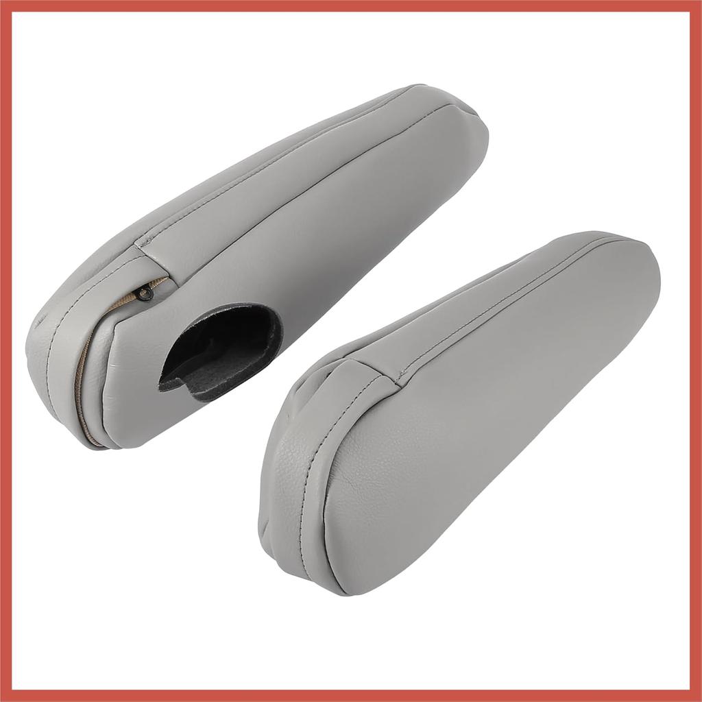 ACROPIX 1 Pair Car Front Seat Armrest Cover Replacement Microfiber Leather Gray for Toyota Sienna 2011-2017 Car Parts