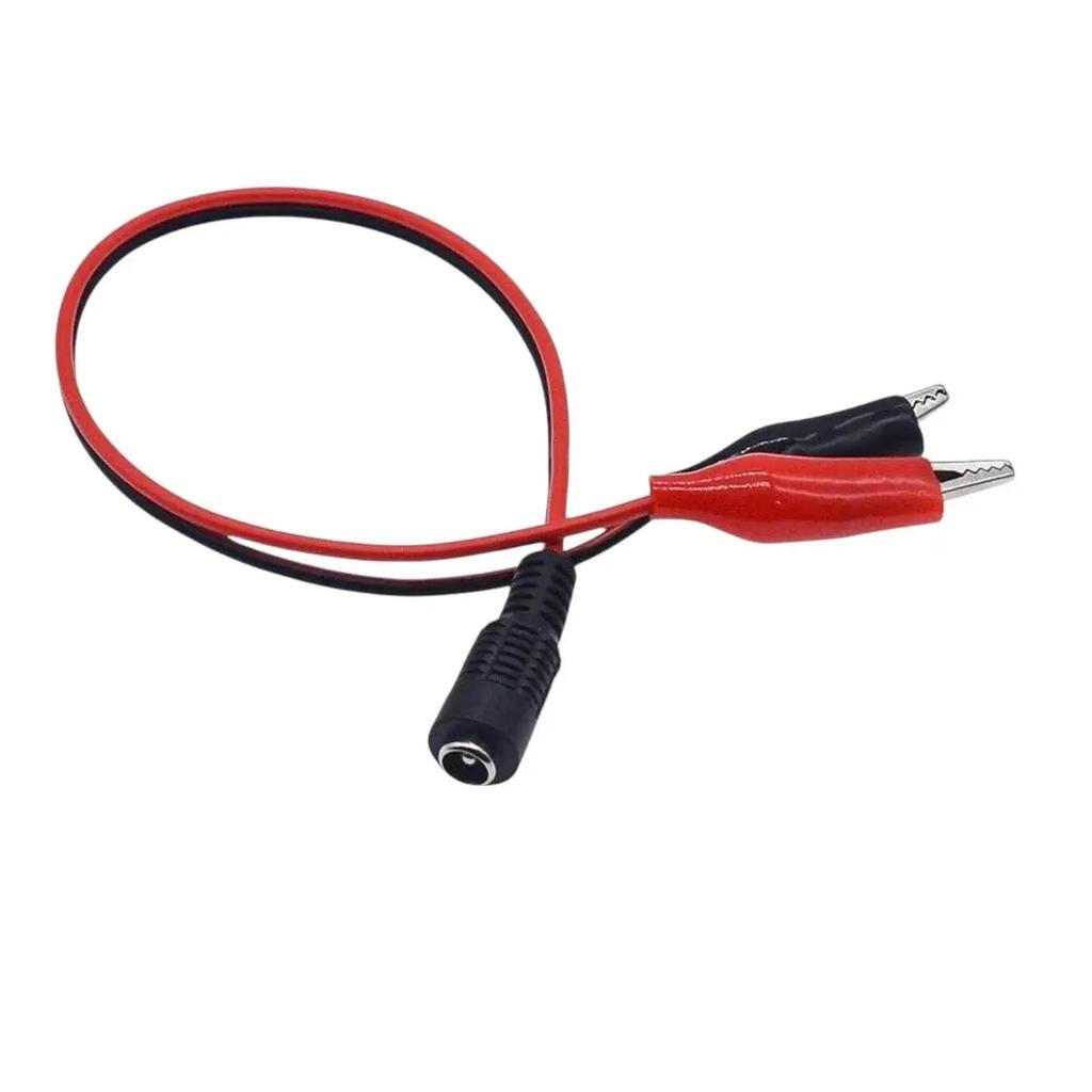 1PC 2 Alligator clip to 1 Male or Female DC Power Plug Connector Adapter DC 5.5*2.1mm Clips Crocodile Test Leads
