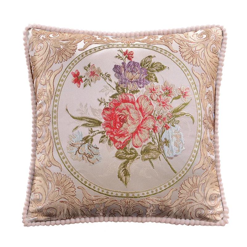 Jacquard Floral Decorative Cushion Cover 48x48cm Sofa Home Bedroom Decor Classic Throw Pillowcase Chair Waist Covers