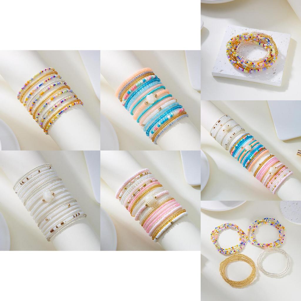 Elegant Shellaccented Beaded Bracelets With Electroplated Finish For Women Gift