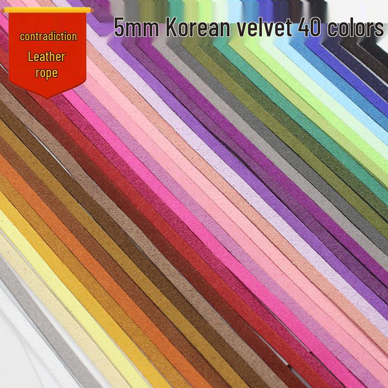 

Корейский бархатный шнур из искусственной коровьей кожи, 5 мм, шнур из оленьей кожи ручной работы для браслетов и ожерелий ZAKKA DIY Dark Coffee