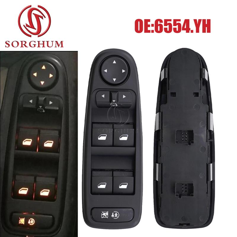 SORGHUM 6554YH For Citroen C4 Grand Picasso 2007-2014 Master Electric Power Window Control Switch 6554.YH Mirror Control Button