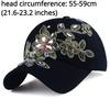 Women Casual Baseball Cap Glitter Crystal Flower Hat Diamond Travel Outdoor Hat