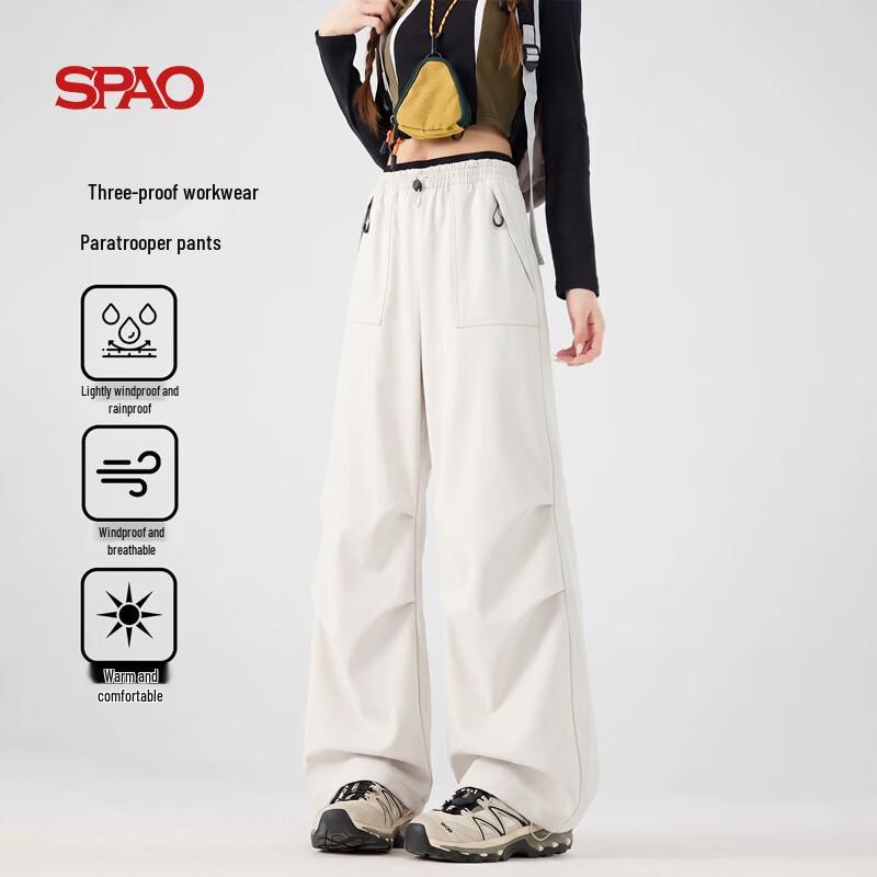 SPAO Women's Water-Resistant Straight-Leg Cargo Pants