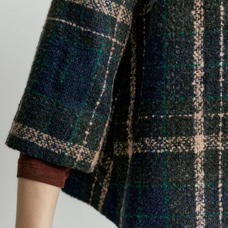 MAXZA Check Buckle Cape Jacket Zc01qj600on
