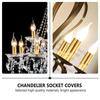 Water Crystal Chandelier Candle Sleeves for Lamp 6Pcs Golden Candle Base Covers