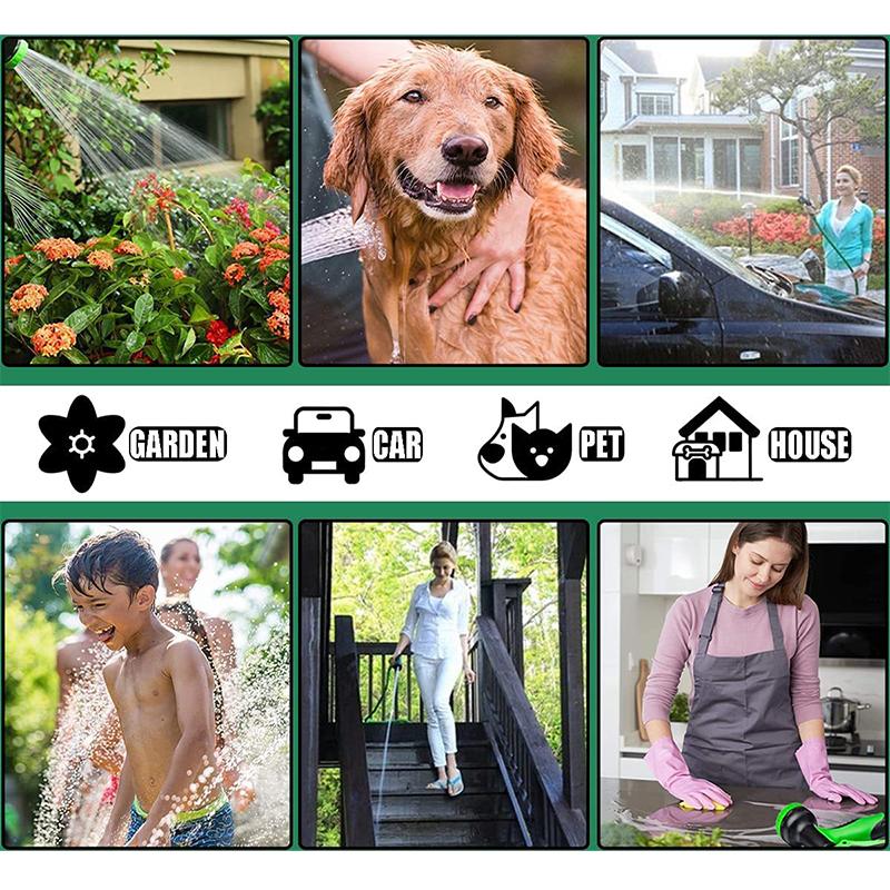 צינור גינה גדול מתרחב גמיש משמש לשטיפת מכוניות בלחץ גבוה צינור קסם, אקדח ריסוס, השקיית גינה חיצונית