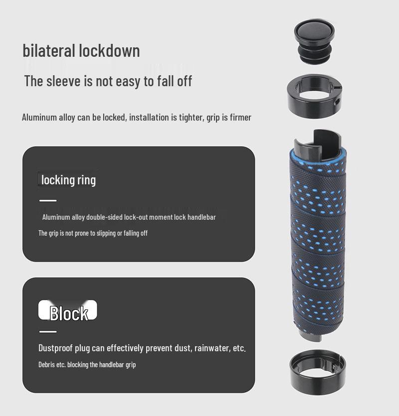 Anti-Slip Mountain Bike Handlebar Grips - Lock-On, Sweat-Absorbing Cycling Accessories with PU Material Tape