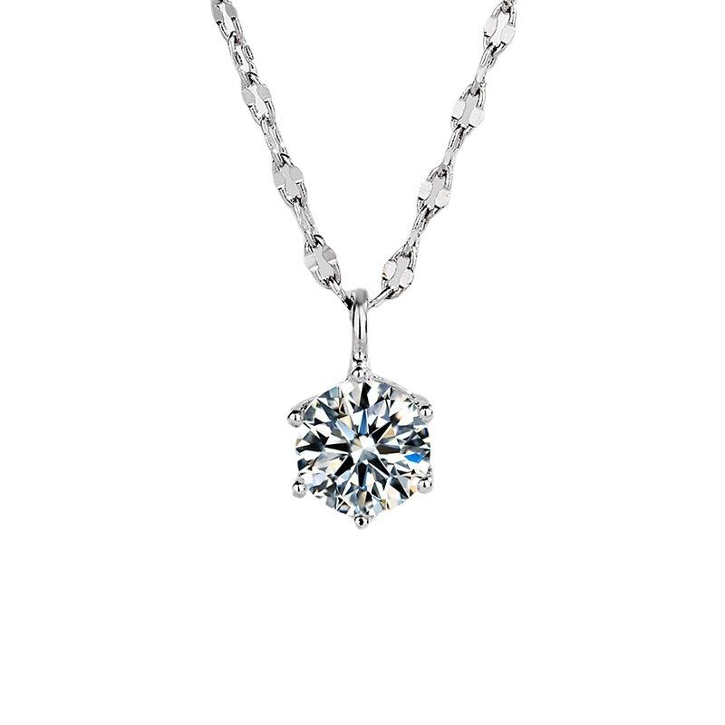 Moissan Pendant Necklace Women's Ins Niche Design Sense Collarbone Simple Accessories