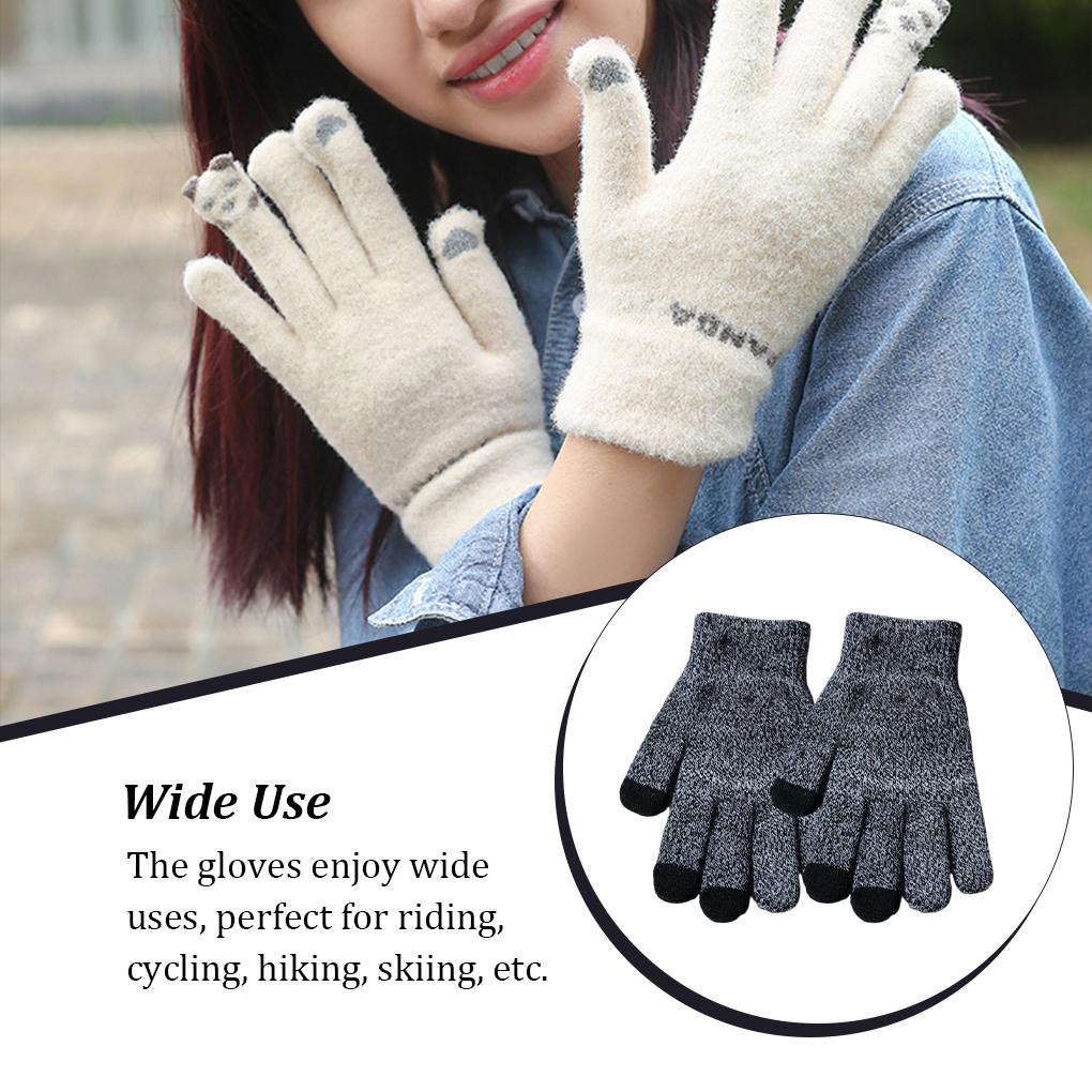 Knit Gloves Winter Fashion Adults Clothing Accessory Thickened Women Men Keeping-warm Hand Cover Outdoor Screen Glove