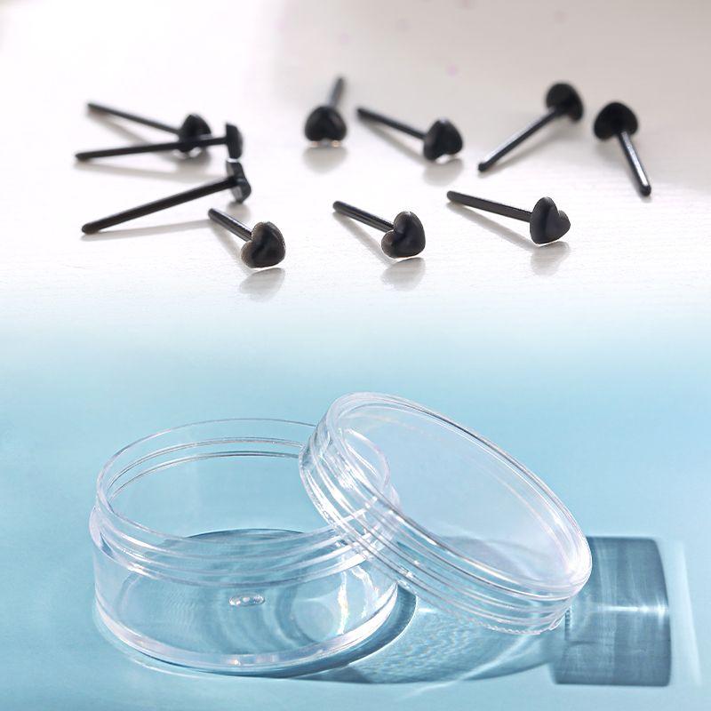 

Plastic Female Invisible Student Black Transparent Simple Ear Bar Black Heart Peach