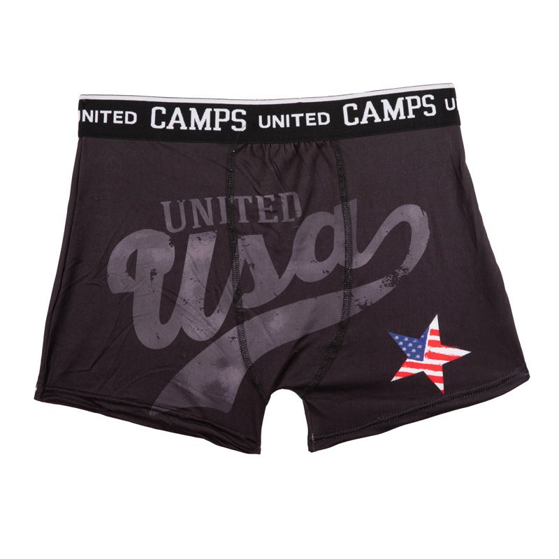 

Мужские черные боксеры с принтом США CAMPS UNITED