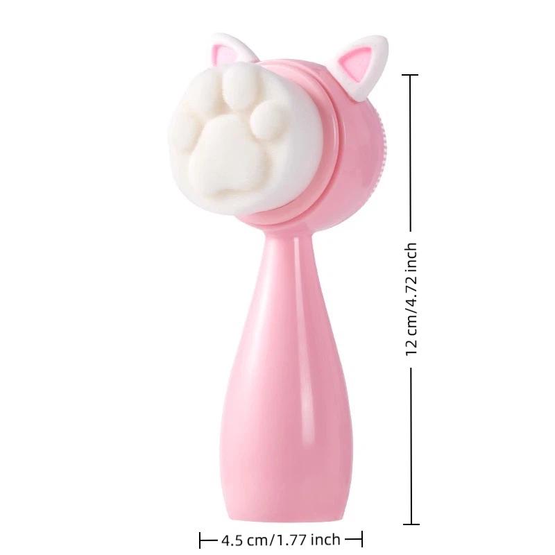 3D Double Sided Face Wash Brush Silicone Facial Cleansing Brush Manual Massage Facial Brush Soft Bristles Exfoliator