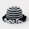 New Colorful Crochet Ruffle Brim Knit Bucket Hats Winter Woman Handmade Stretch Fisherman Cap Outdoor Warm Windproof Beanie Hat