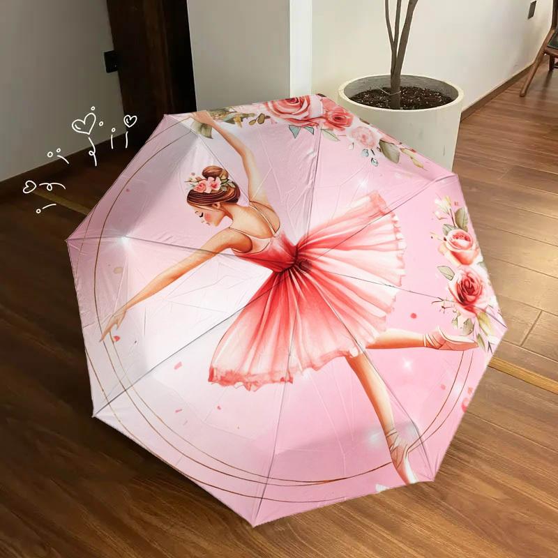1pc BallerinaFloral Themed High-quality Umbrella,Automatic Opening and Closing Umbrella,Multi-functional Umbrella G0811048