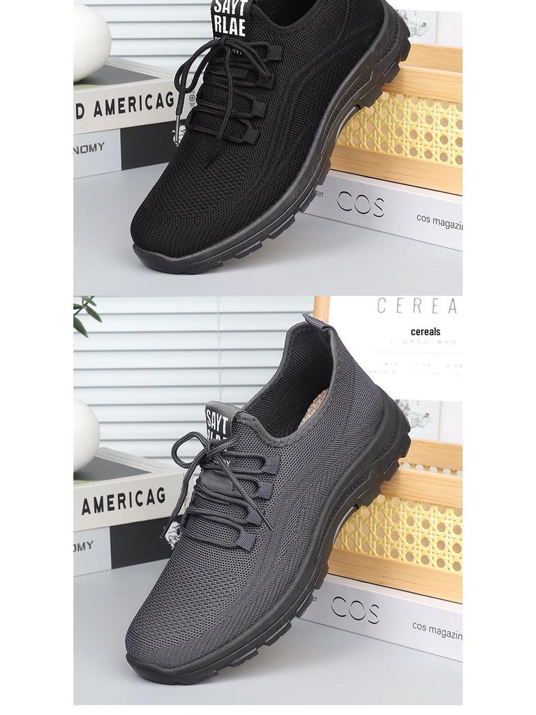 Goldener Herbst Herren Schwarze Freizeitschuhe mit Leichten Polyurethansohlen