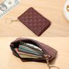 Black PU Mini Coin Wallet Classic Diamond-checkered Zipper Key Bag Money Pocket Purse Women Small Card Holder Coin Purse 6 Color