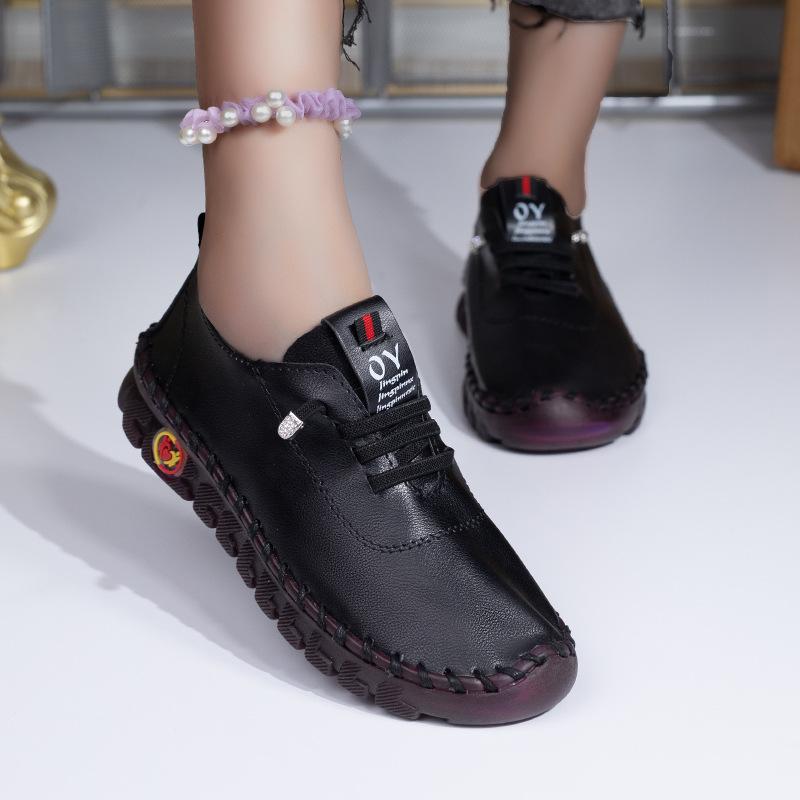 

Large size casual single shoes women s spring and autumn new lace-up casual women s one-pedal lazy shoes women s shoes 35 чёрный