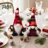 Holiday Gift for Friends Christmas Plush Gnome Decoration, Nordic Xmas Scandinavian Tomte Elf with Cute Souvenirs Pine Tree Branch Desk Shelf