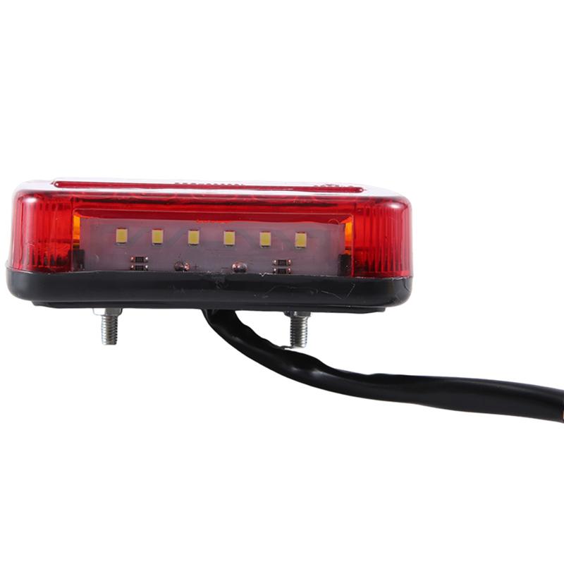 12V LED Square Lamp Two-Color Tail Lamp Universal Car Supplies Replacement Accessories Red Cover