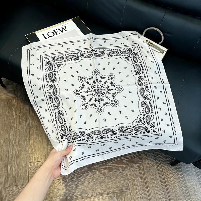European and American style scarf square scarf imitation silk 71cm retro cashew print literary headband suit with decorative scarf