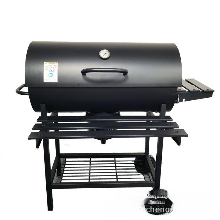 Grătar BBQ de exterior pe cărbune și electric pentru 5 persoane cu afumătoare pentru uz casnic și de curte