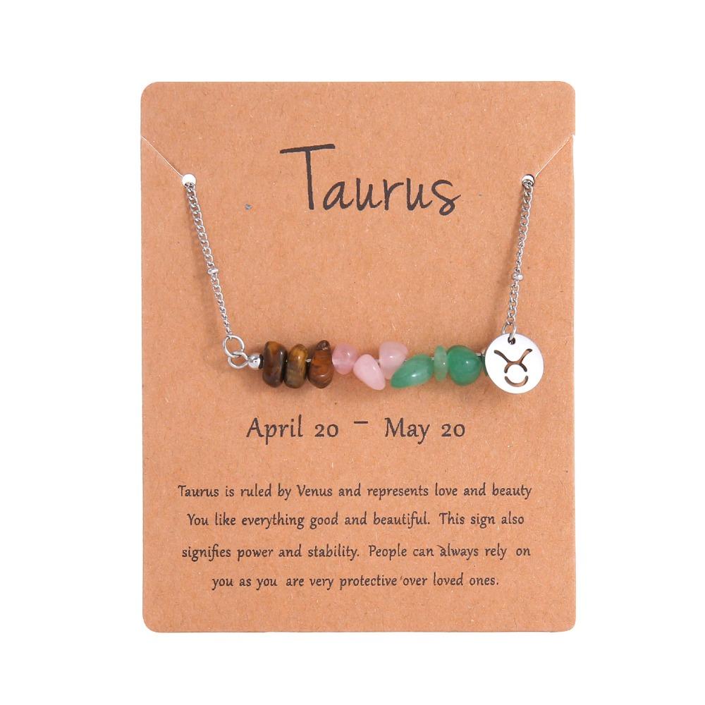 Natural Crushed Stone Natural Stone Beaded Choker Hand Braid Constellation Charm  Female Jewelry