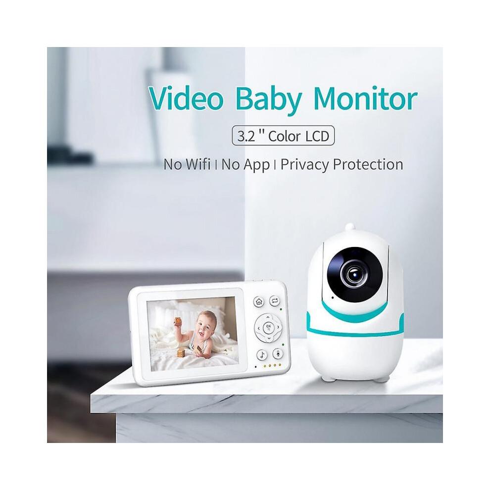 (UK Plug, Blue) D031 3.2-inch LCD Baby Monitor 2 Way Voice Built-in Lullabies Home Baby Security Camera - Grey / EU
