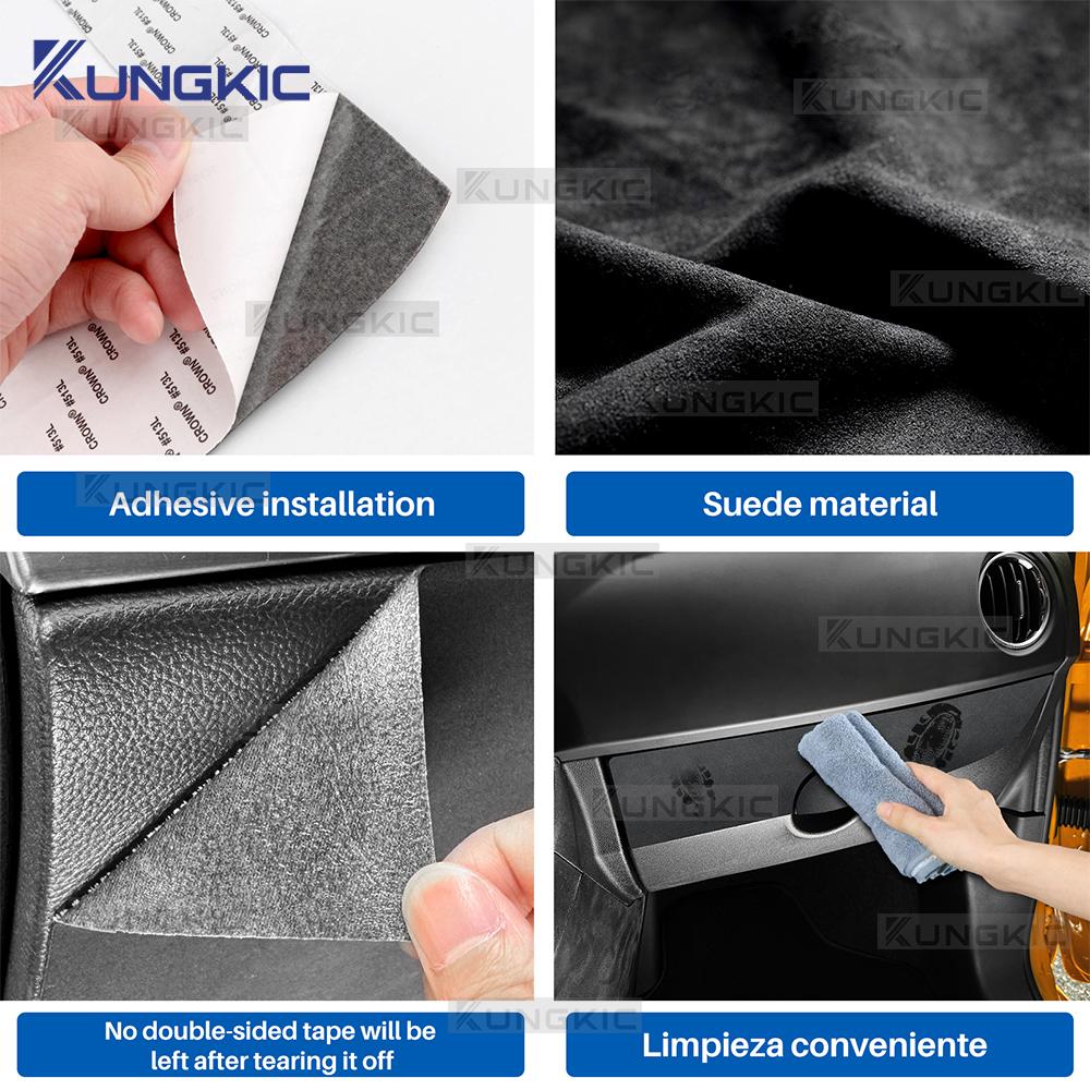 Top Suede Sticker For Fiat 500 2008-2025 Abarth 595/695 2012-2025 LHD RHD Car Copilot Passenger Box Interior Trim Accessories