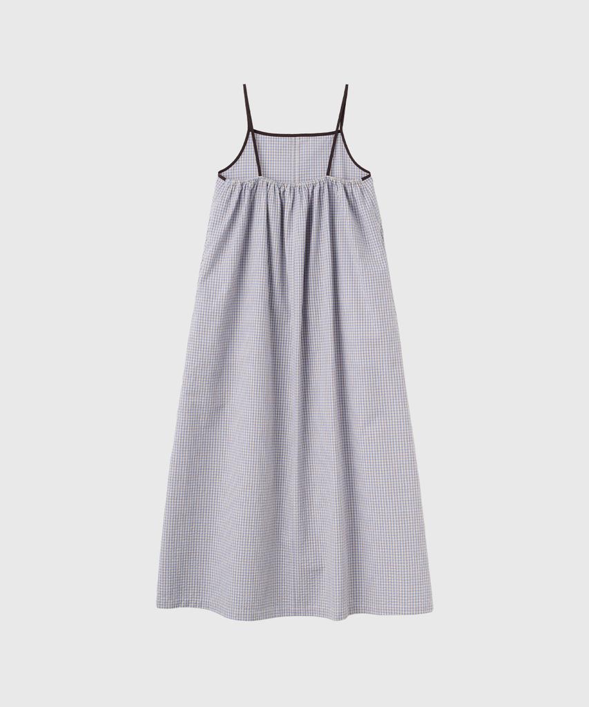 General Idea Check Sleeveless Long Dress [Sky Blue] / Gf2Lop519