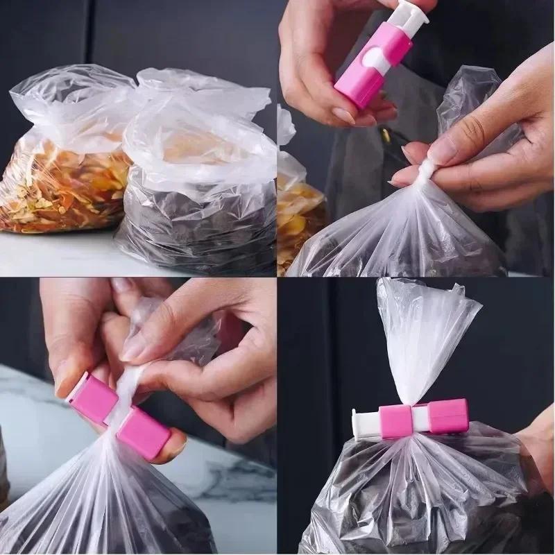 12 PCS Squeeze Bread Bag Clips Reusable Fresh Food Seal Plastic Clip Snack Bag Seal Spring Clip Home Kitchen Storage