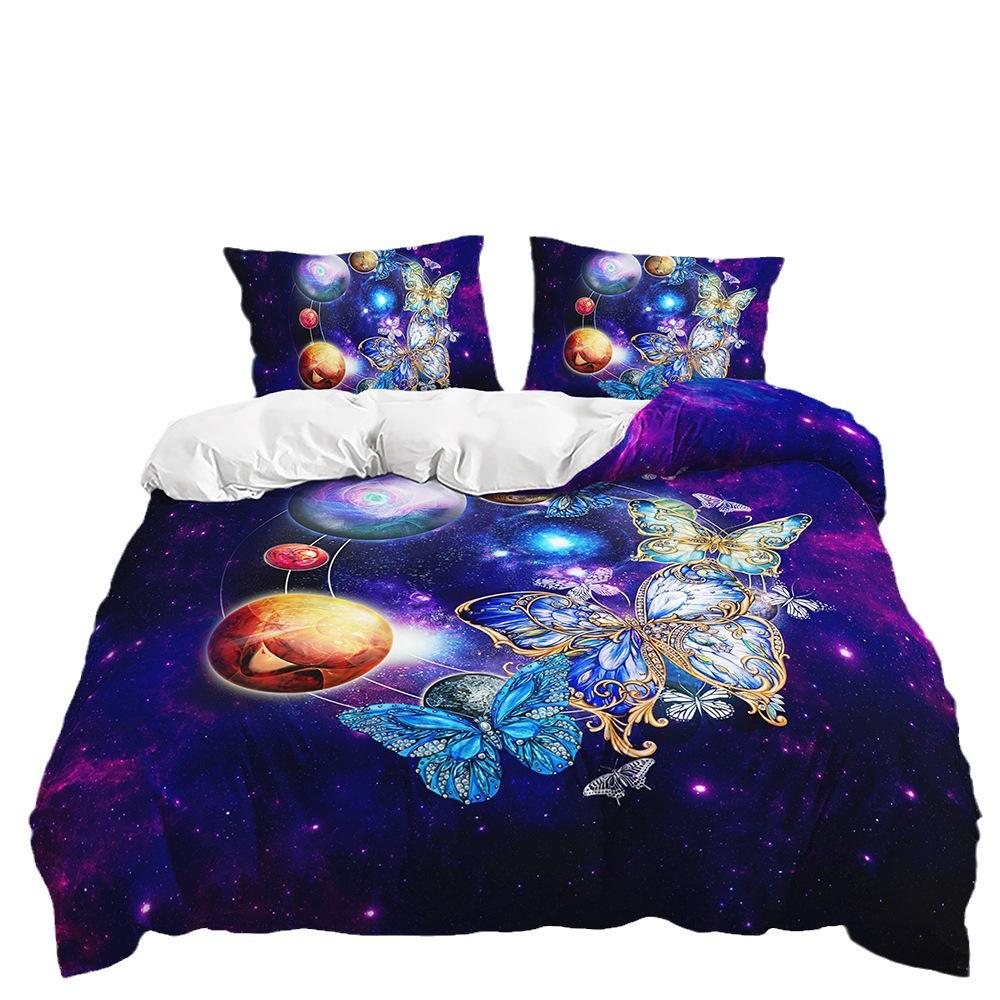 Three-Piece Quilt Cover Gothic Butterfly Kit Bedding Digital Printing Two-Piece Set