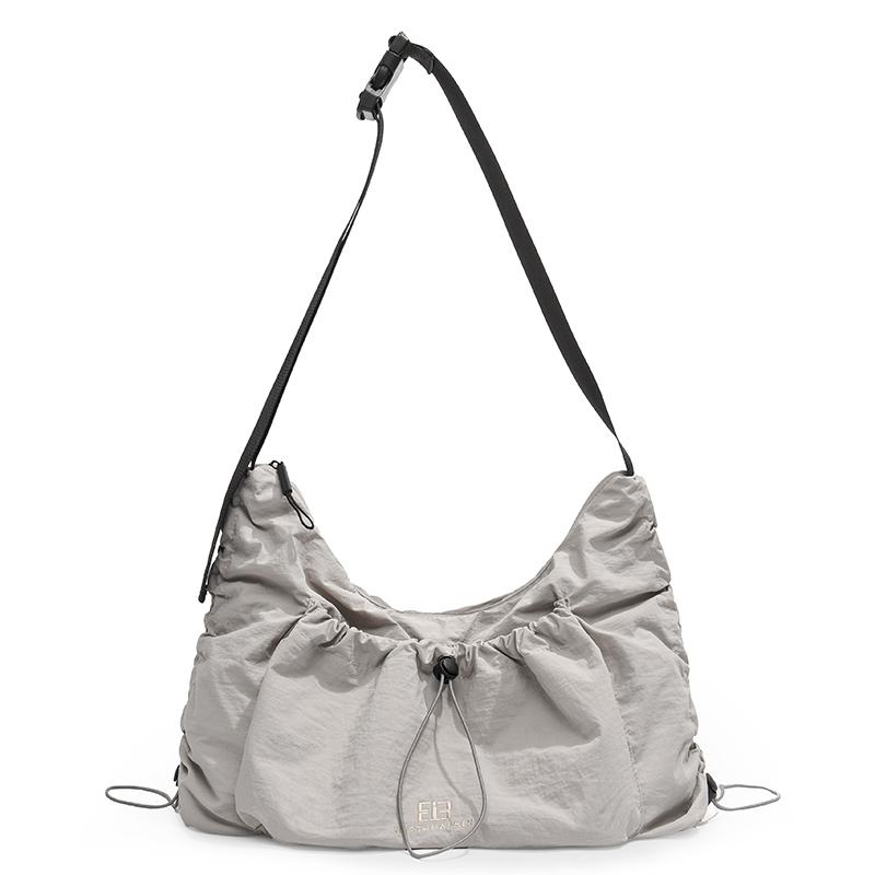 

Большая вместительная сумка через плечо Oxford Commuter Crossbody Bag Плиссированная сумка через подмышку серый