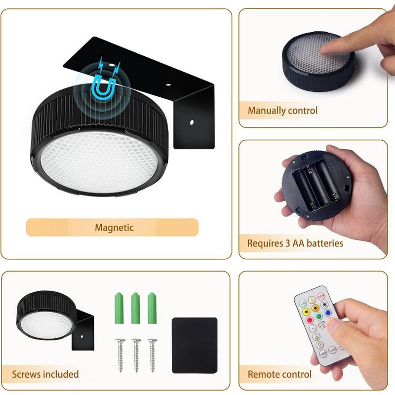 Battery Operated Picture Light 3pcs Dimmable Picture Painting Light Battery-Operated Remote Control Art Display Novelty Lamp