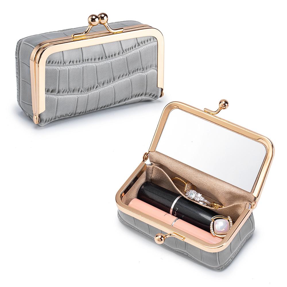 Real Leather Cosmetic Case with High-quality Appearance, Bag Storage Box, Earphone Case, Jewelry Box