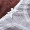 Solid Color Lace Transparent Thongs Soft T-back Panties Fashion Low Waist Briefs  Daily Wear