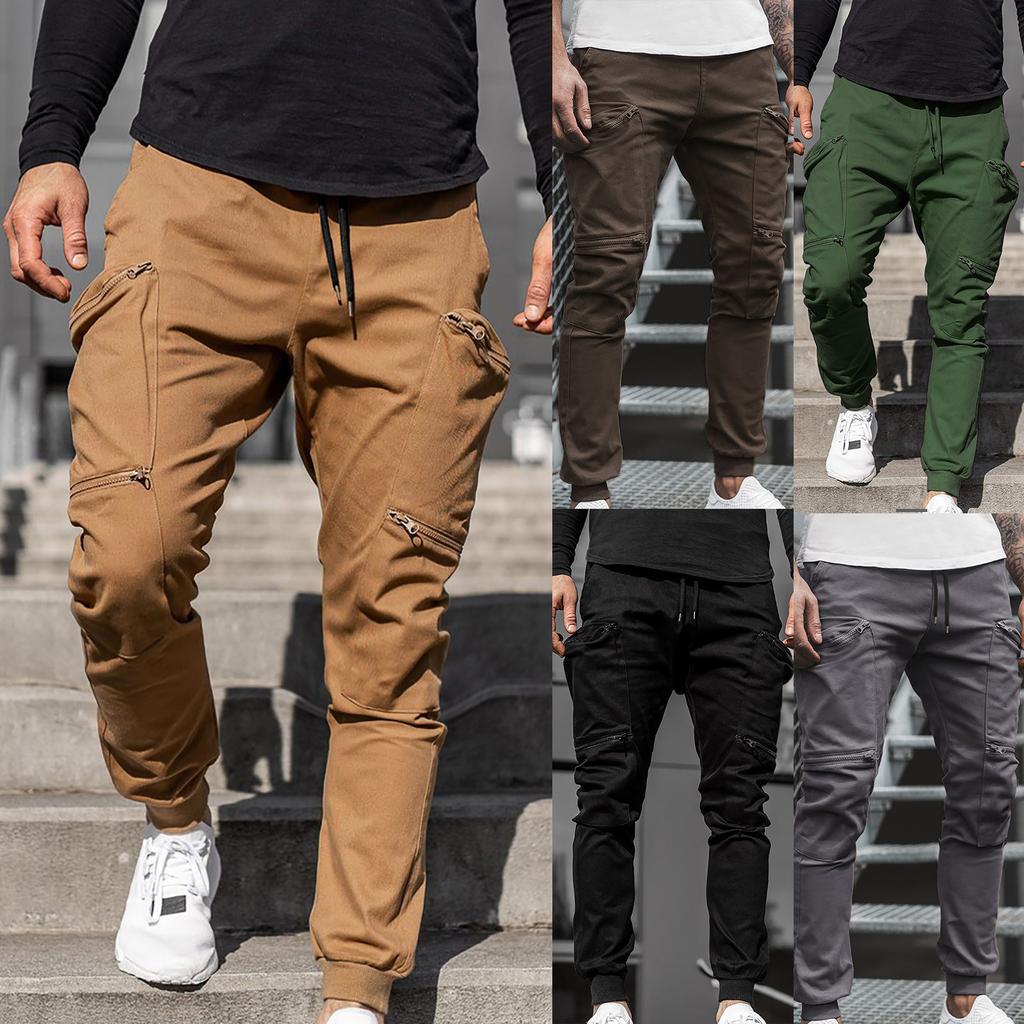 Buy Casual Men's Long Sport Pants Fit Trousers Running Joggers