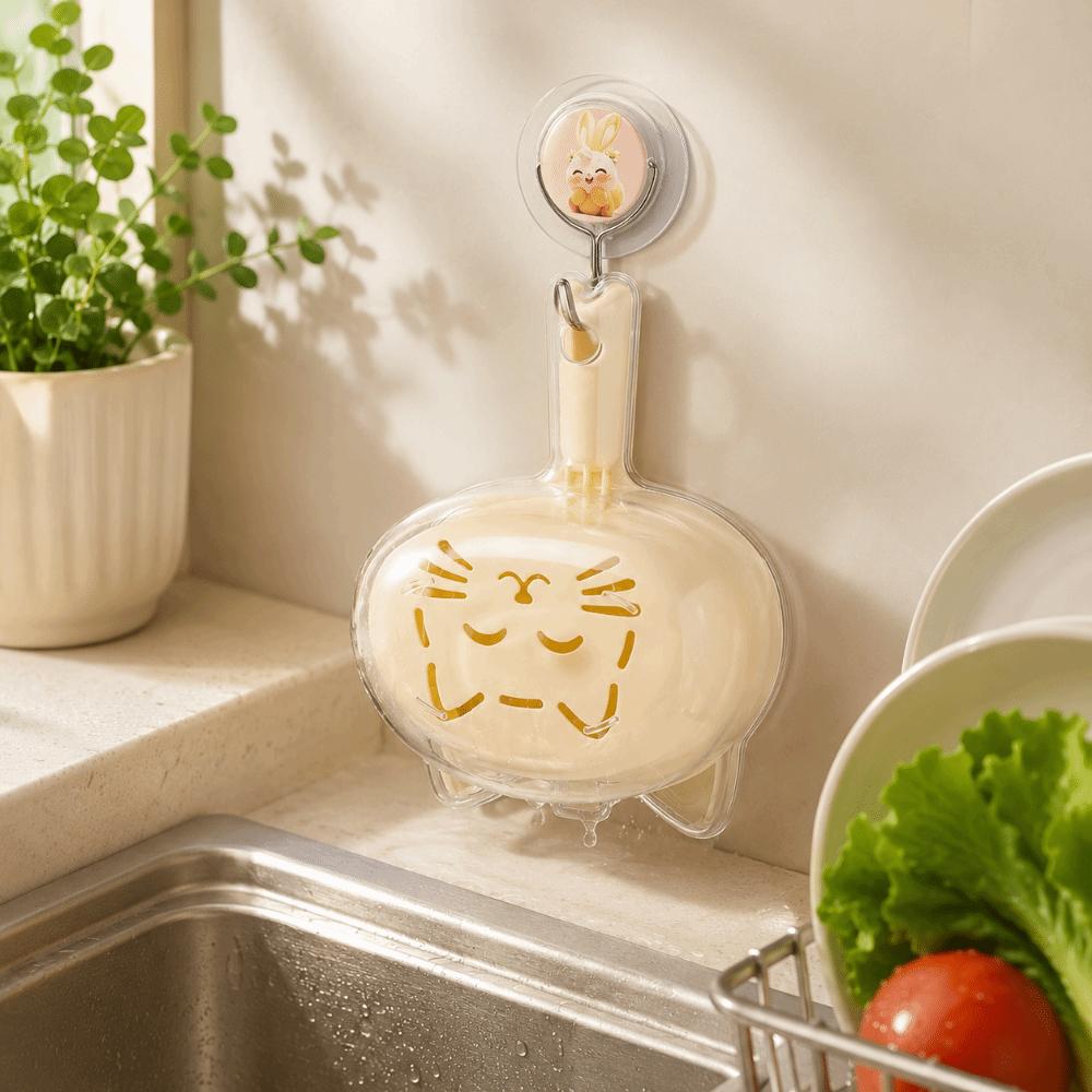 2-IN-1 Fruit Washing Drain Basket Cat Shape Fruit Clean Colander  Kitchen Use