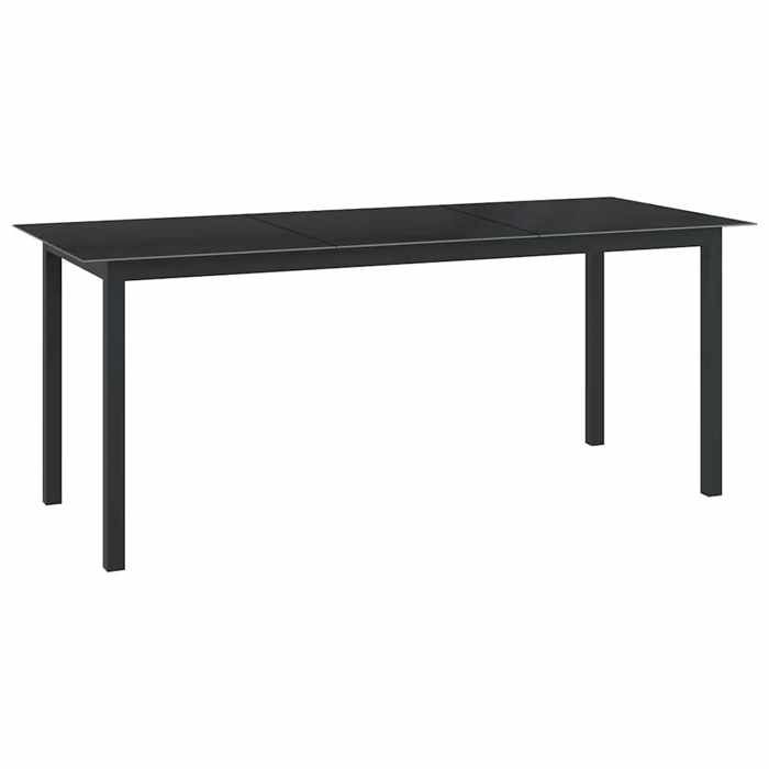 Maison Exclusive - Table de jardin Noir 190x90x74 cm Aluminium et verre
